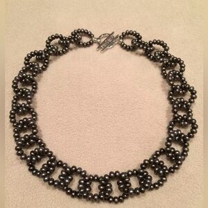 New HONORA 18” Frosted Mocha Freshwater Pearl Necklace w/Sterling Silver H Clasp